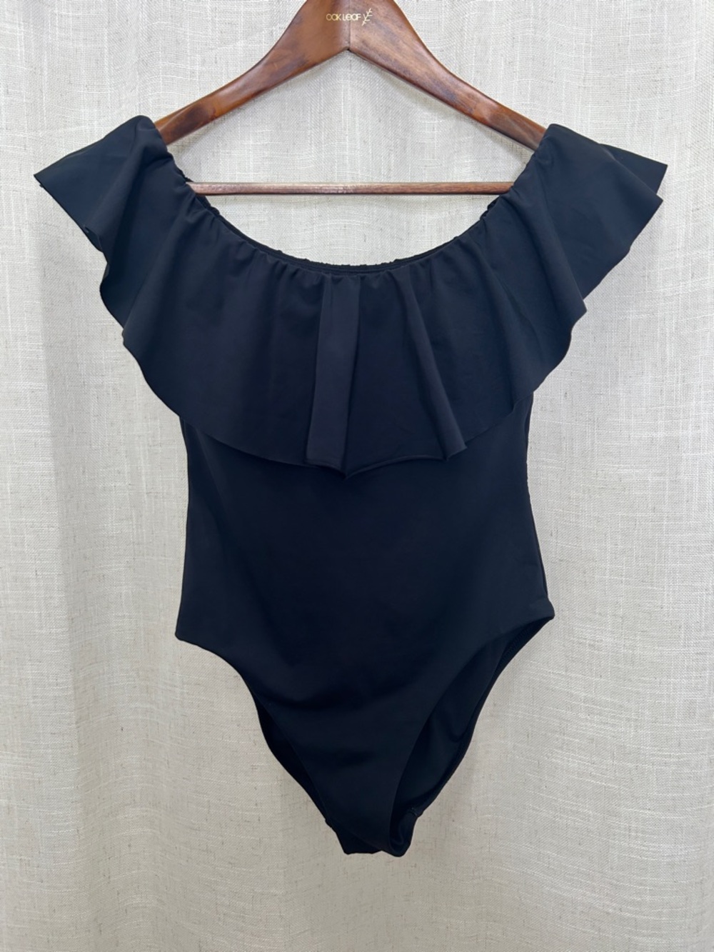 Trina Turk Black Ruffle One-Piece Bodysuit Size 6 Excellent Condition